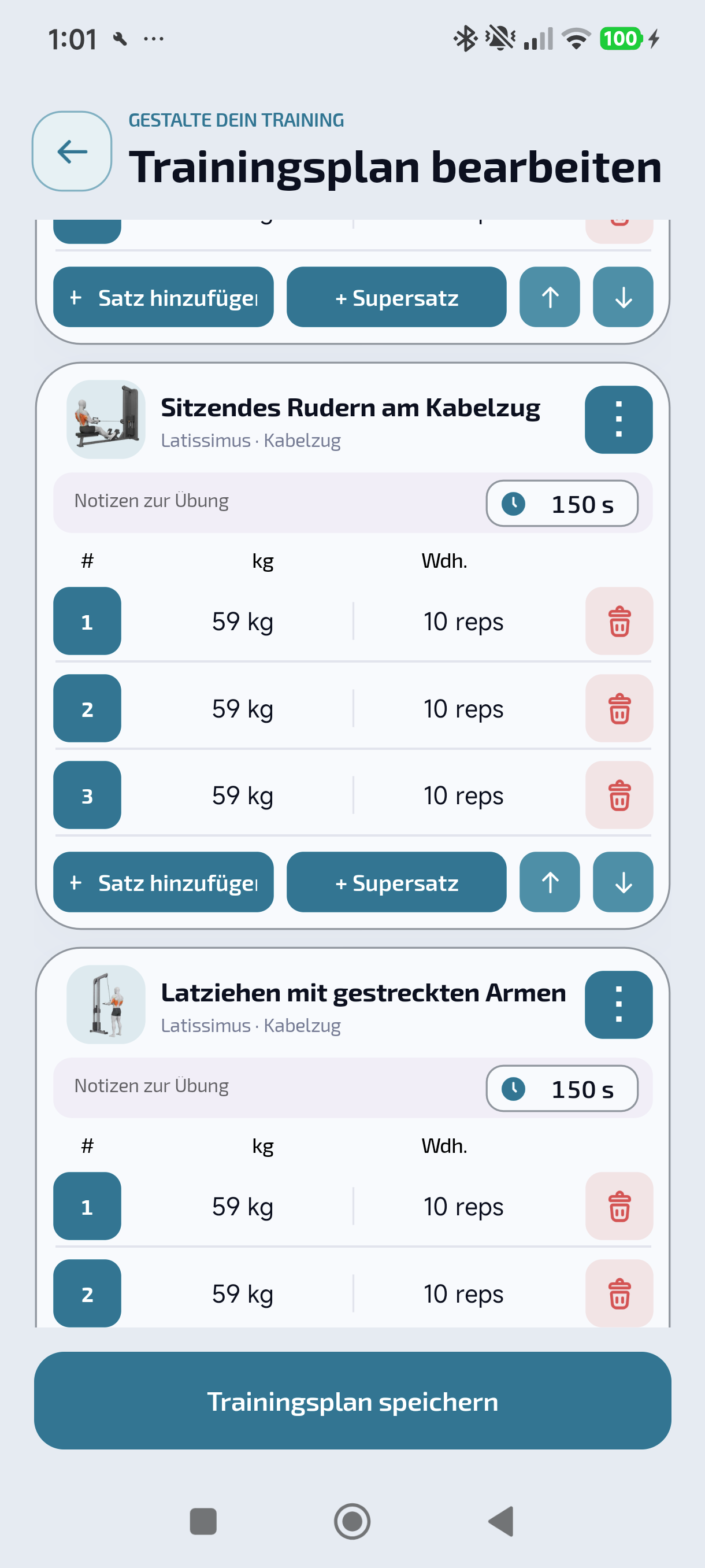 Jede Übung vorbereiten