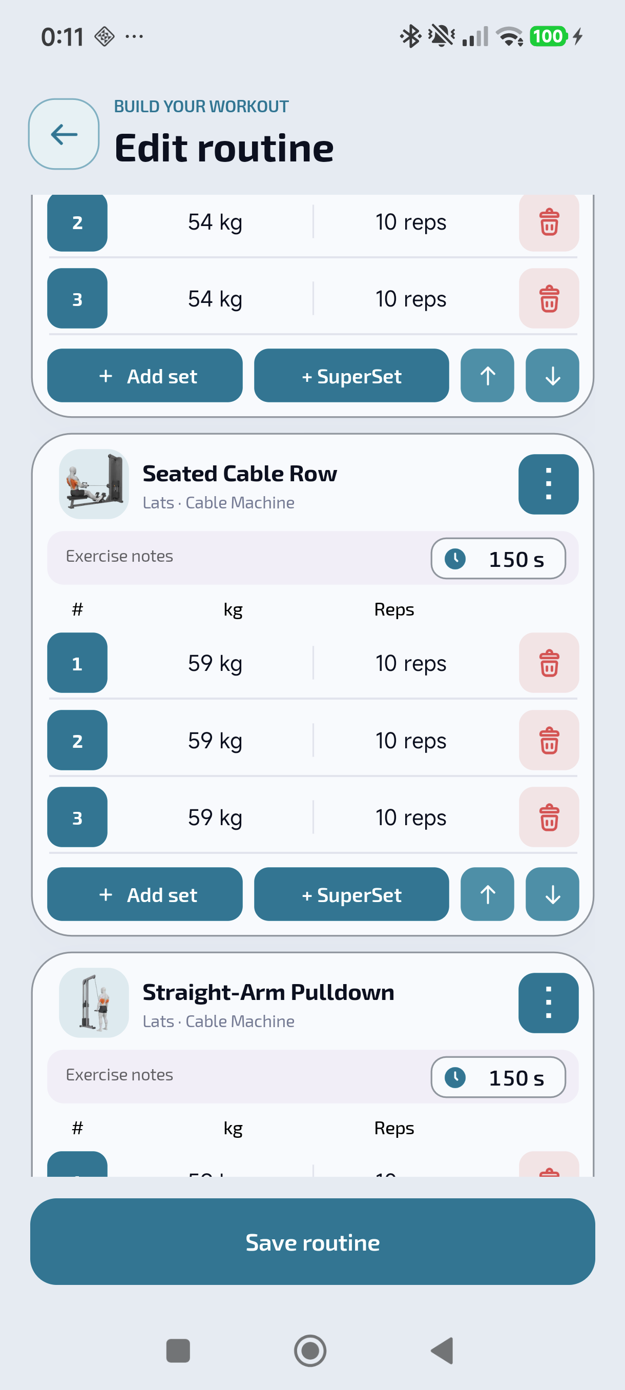 Set up each exercise